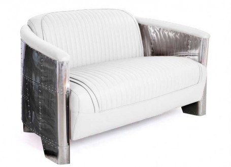 Aviator sofa - White leather
