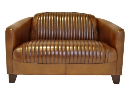 Barquette sport sofa - 3 seaters - Brown leather