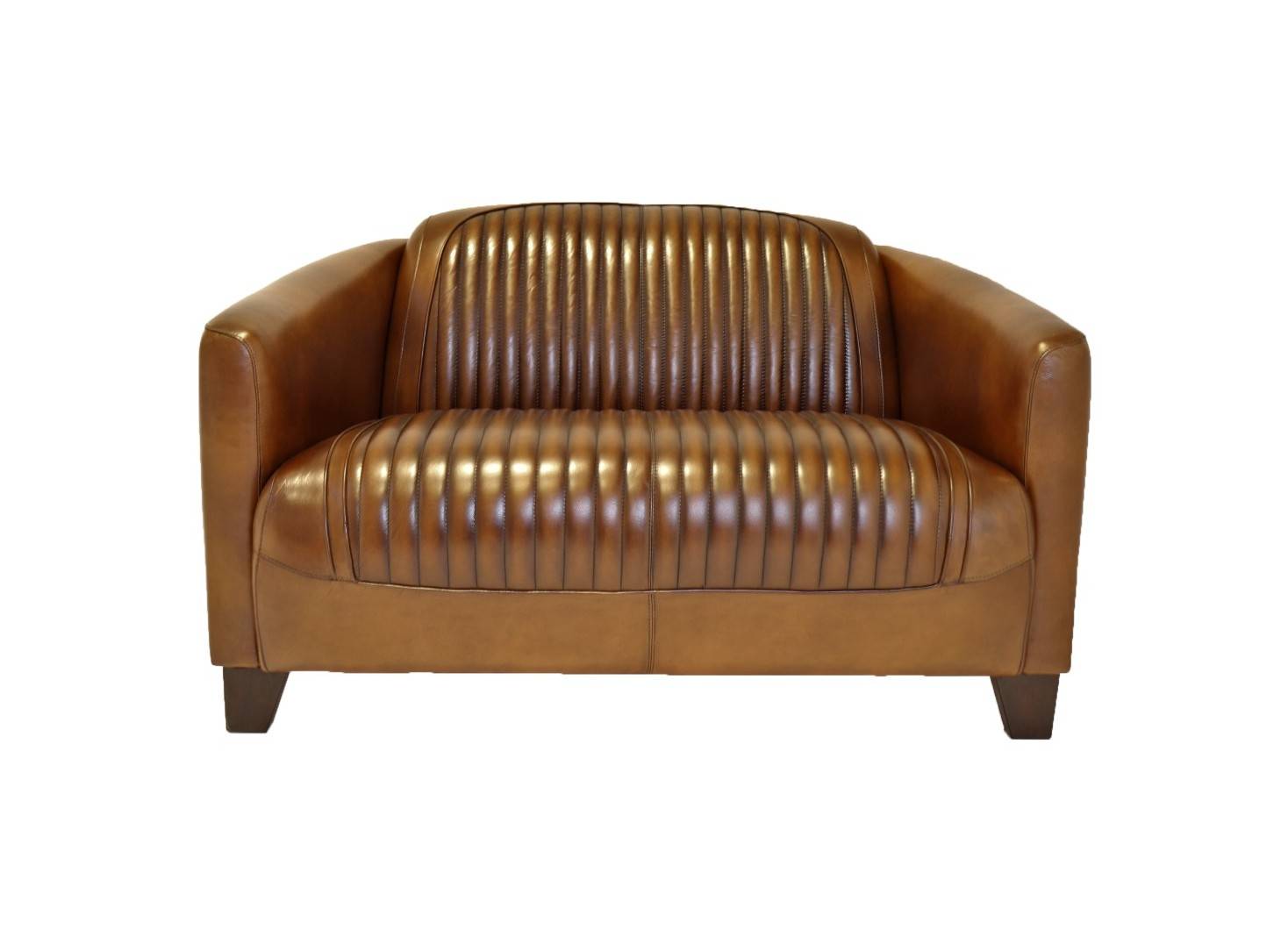 Sofa club in brown leather 