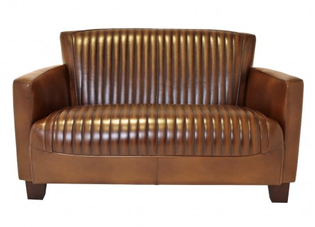 Nogent sofa club in brown leather