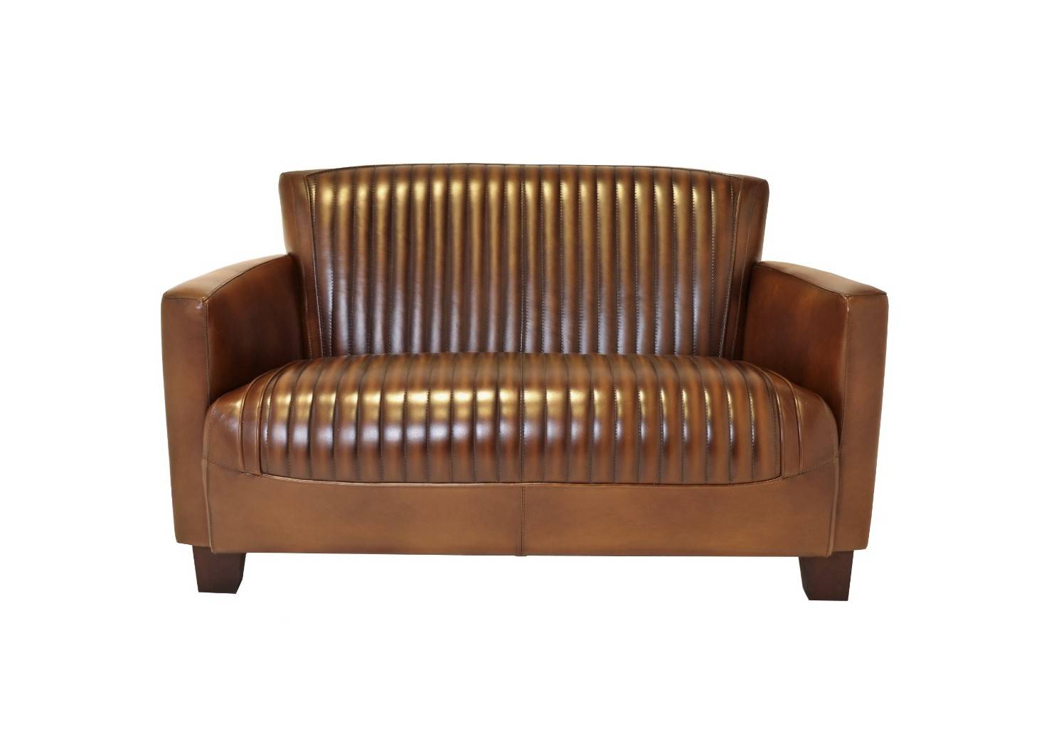 Nogent sofa club in brown leather