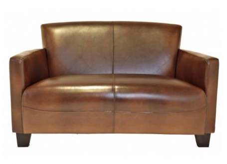 Sofa club in brown leather