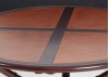 Dining table safari vintage exotic look in mahogany wood and leather