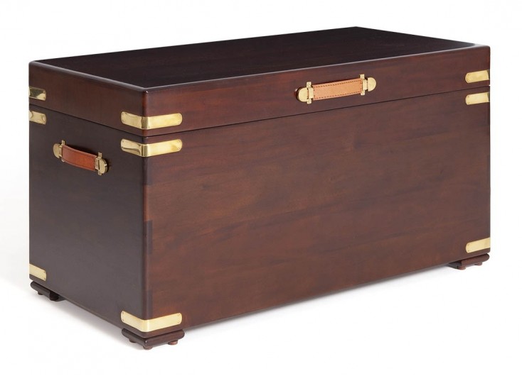 Trunk in dark brown wood exotic style