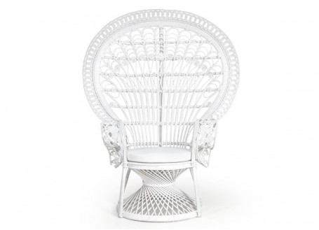 Fauteuil Emmanuelle - rotin blanc