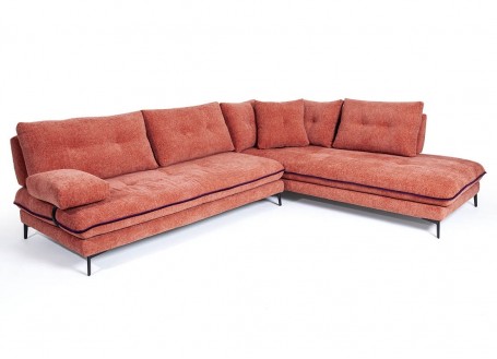 Genova corner sofa - pink fabric