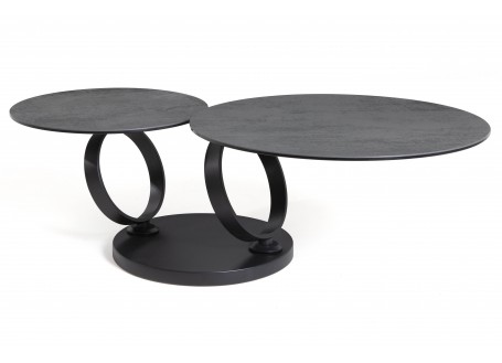 Eolia extendable coffee table in black ceramic