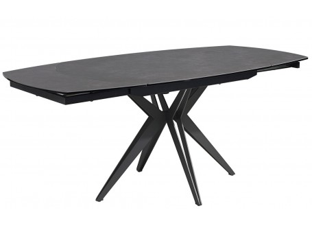 Table repas extensible Nénuphar - céramique gris moucheté