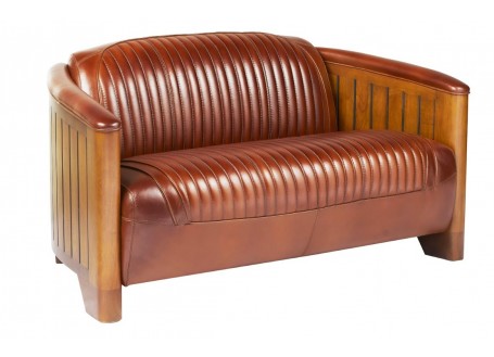 Canoë Sofa - 2 seaters - Brown leather