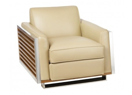 Napoli armchair in full grain beige leather