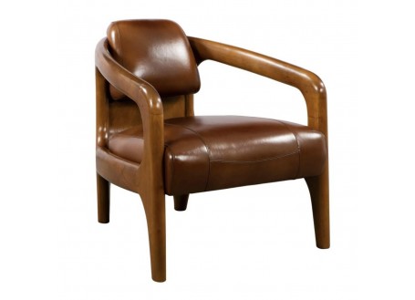 Nordic armchair Daytona in brown leather