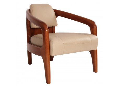 Nordic armchair daytona in beige leather