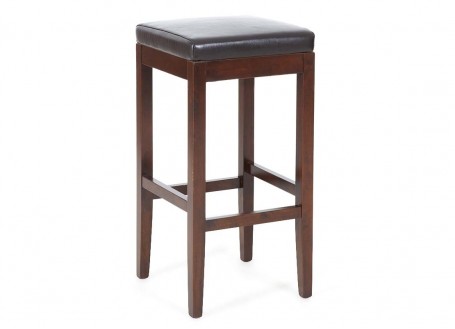 Tabouret de bar Bob en bois foncé et assise bycast