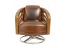 Riviera swivel armchair - Brown leather