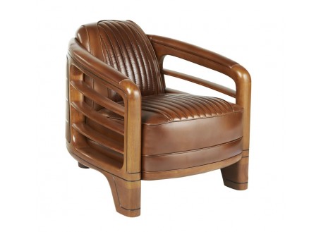 Fauteuil Riviera - cuir marron