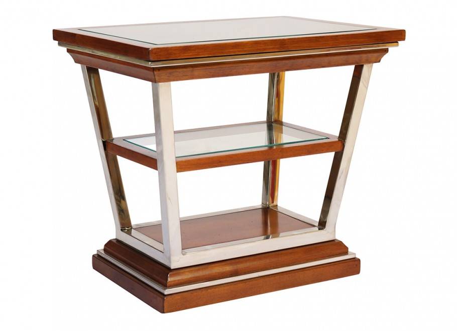Montaigne rectangular side table - Walnut finish
