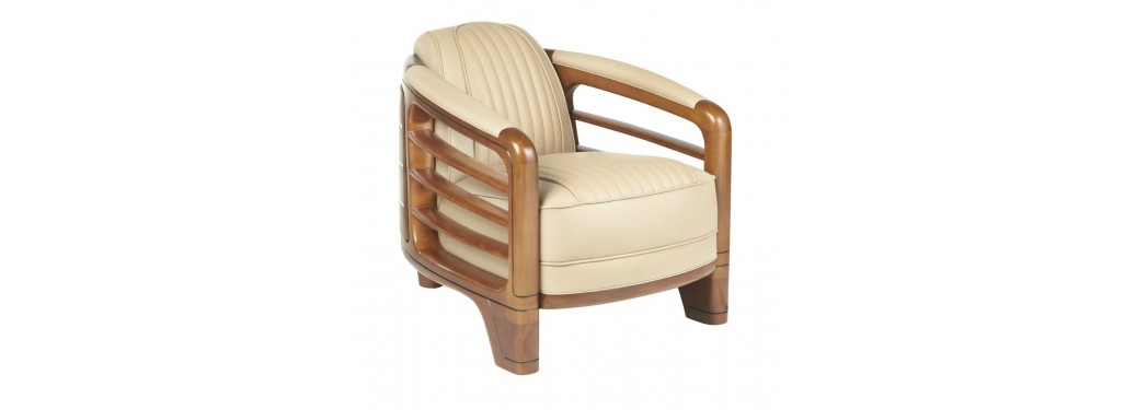 Riviera armchair - beige leather