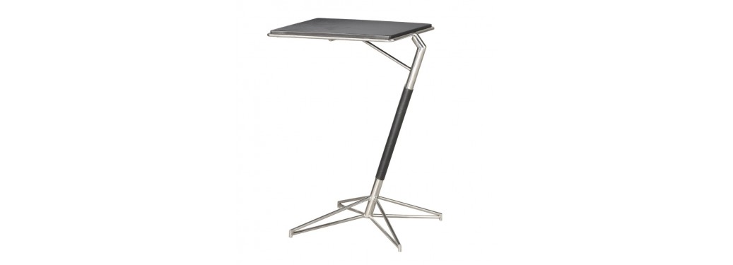 Courcelles side table - black leather