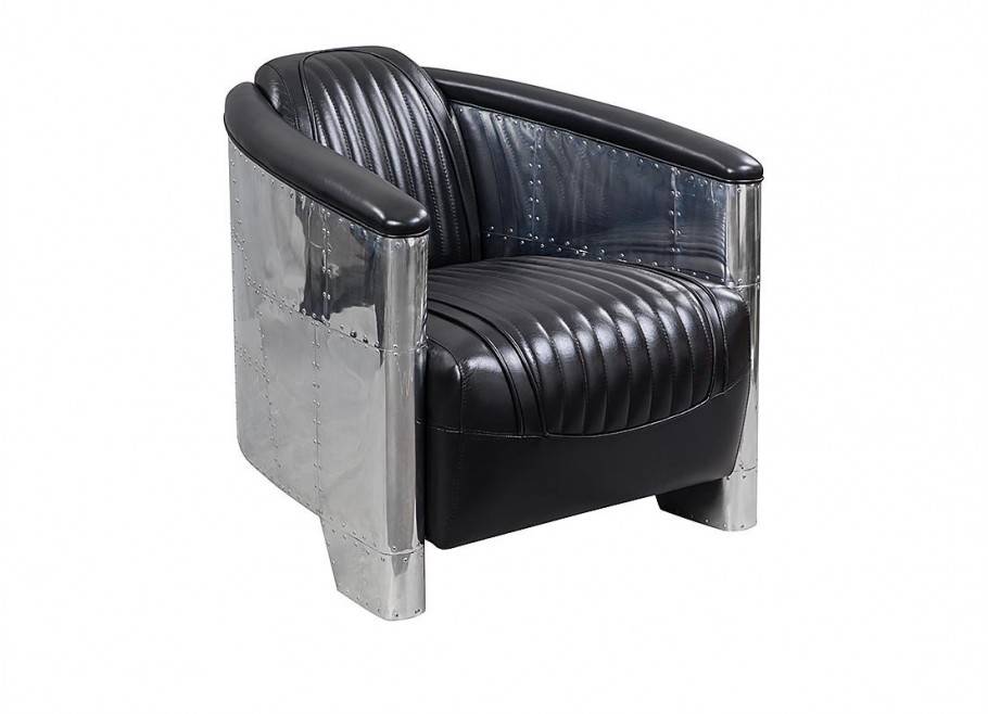 Aviator armchair - Black leather