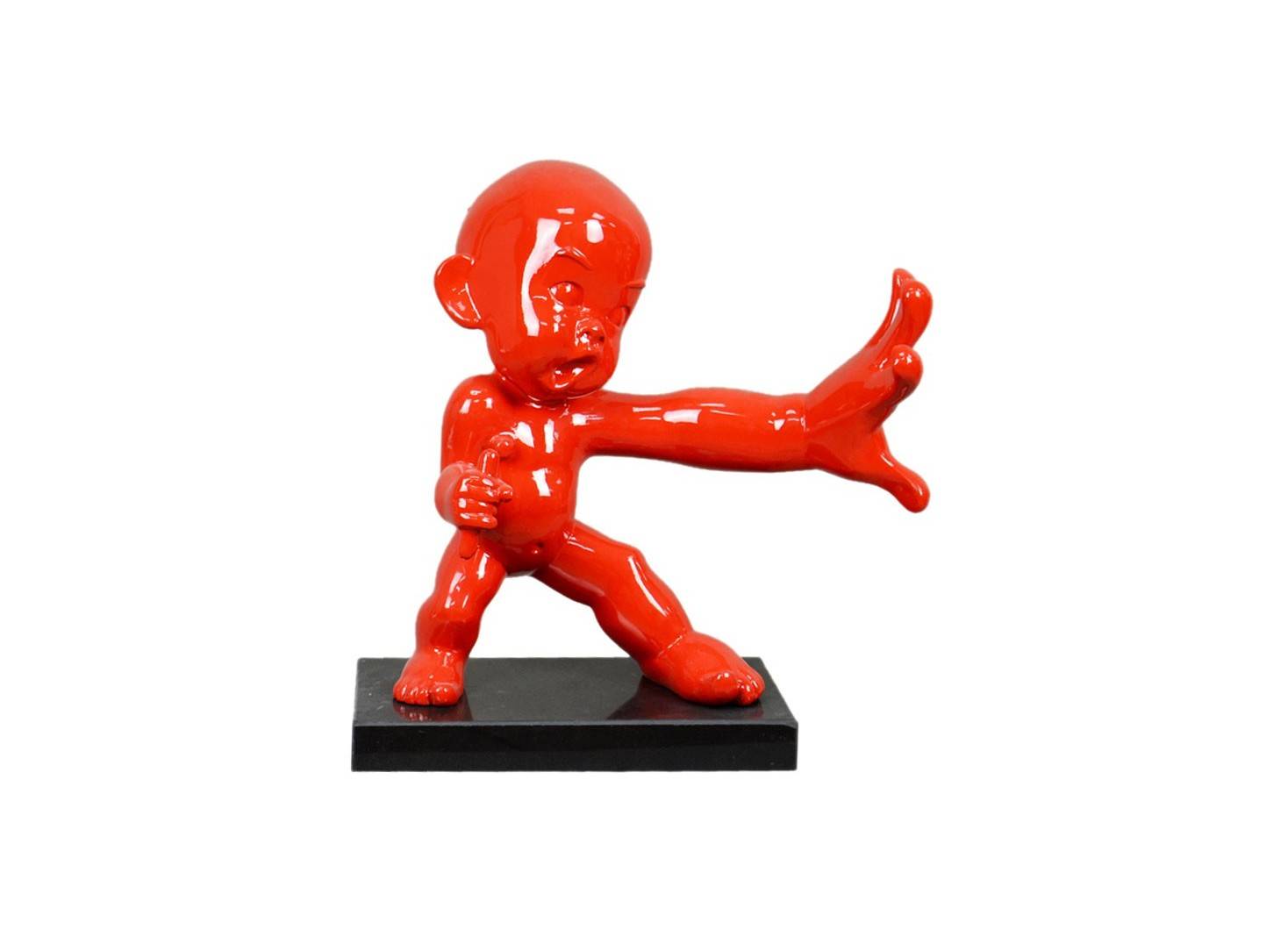 Statue of a baby ninja in red color