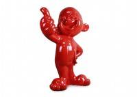 Thumbs up red baby statue