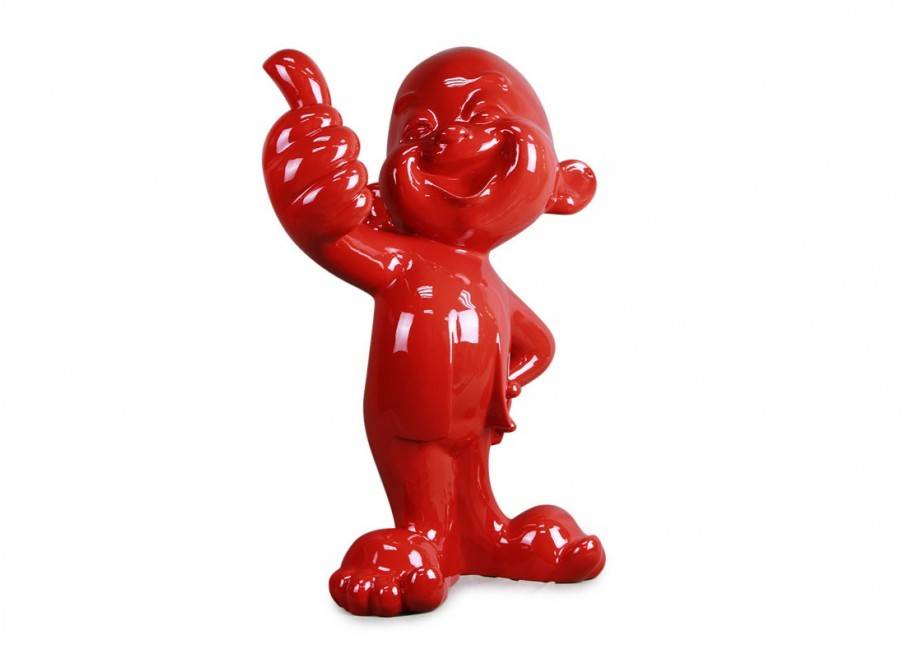 Statue of a red baby in resin