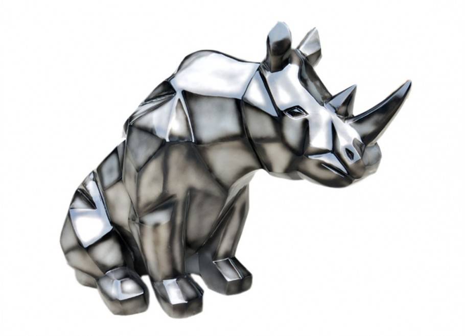 Statue de rhinocéros cubique 