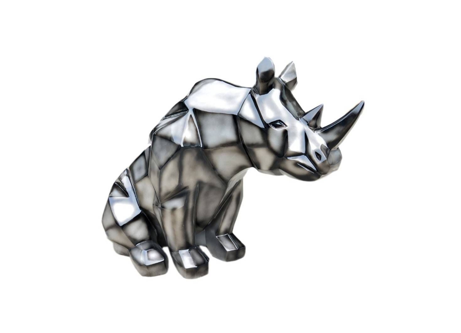 Statue de rhinocéros cubique 