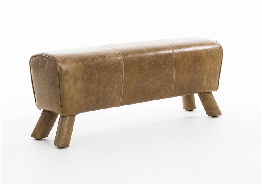 Pommel horse bench in leather Cuba Brown