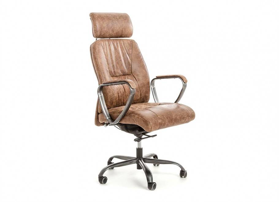 Office armchair Jefferson - Brown leather