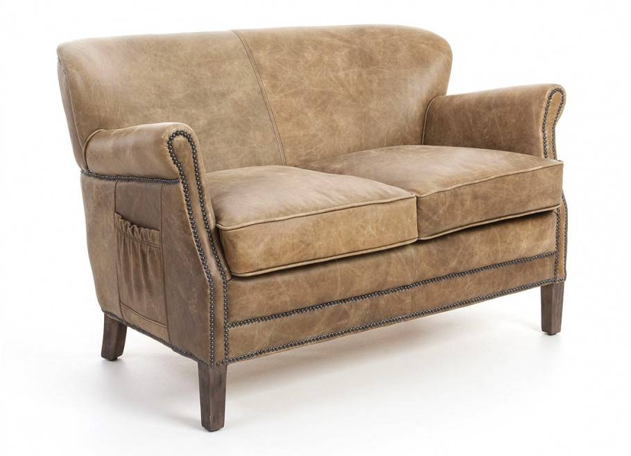 Club sofa Camus - 2 seater - Brown leather