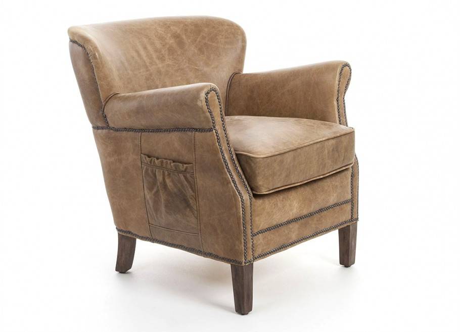 Fauteuil club Camus - Cuir camel