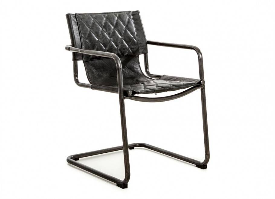 Chaise cuir vintage H83 cm