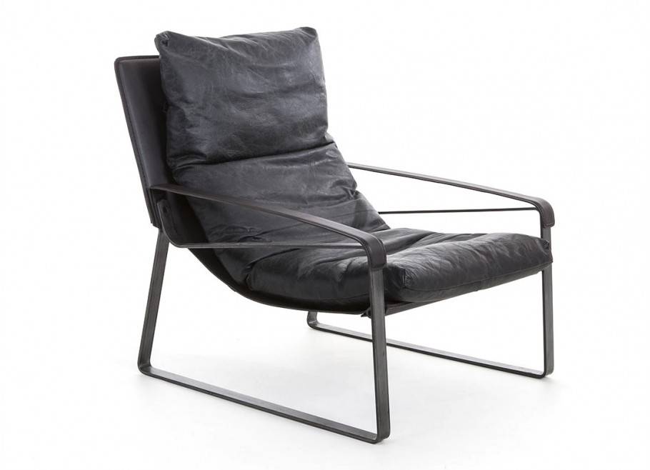 Armchair Buffalo - Black leather