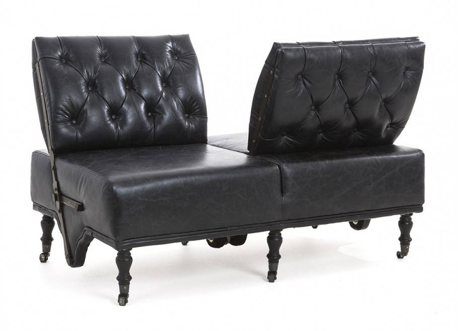 Club sofa Gare du Nord - 2 seats - Black leather