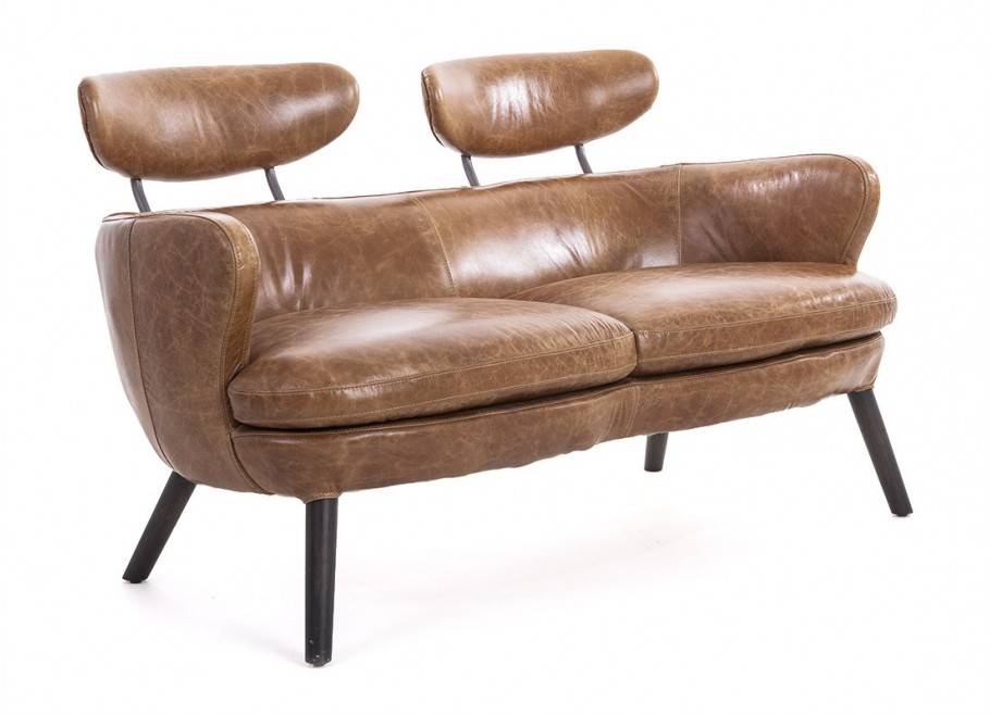 Sofa club Rubis - 2 seats - Brown leather