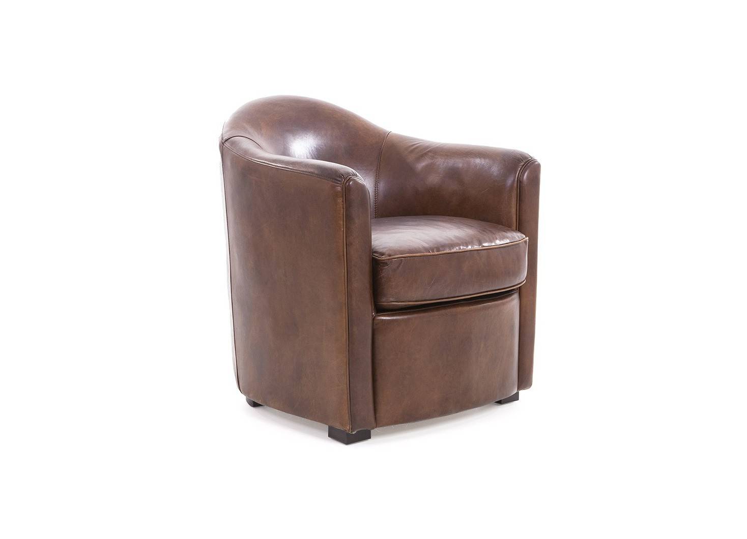 Fauteuil club marron cigare