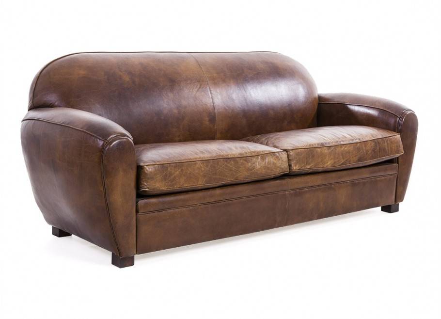 Club sofa Chruchill - 3 seaters - Brown leather