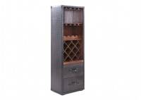 Malle bar / présentoir vins et liqueurs Cap Horn simili cuir croco marron foncé