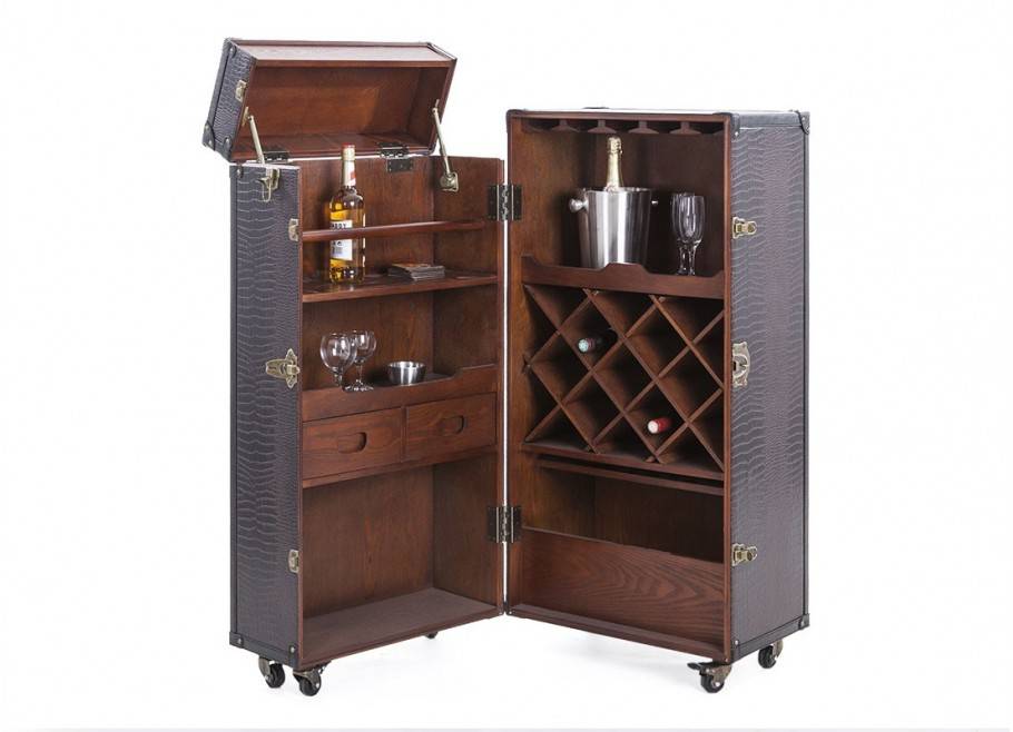 Malle de voyage transatlantique Coffre HB cantine militaire meuble