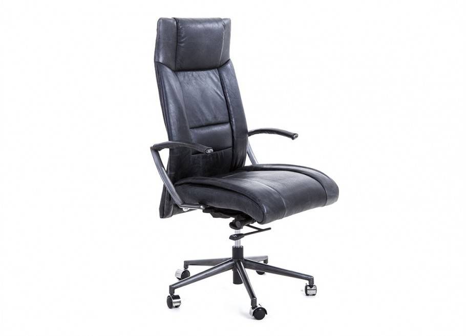 Office armchair Dalton - Black leather