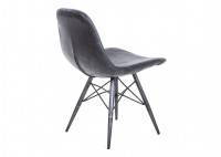 Chaise en cuir noir vintage - H82 cm