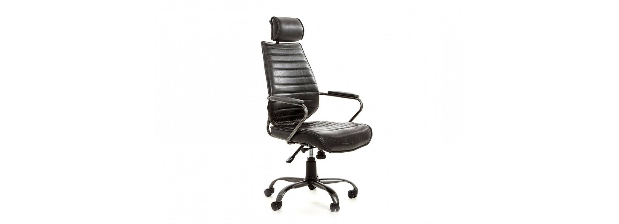 Office chair Hoover - Black leather