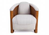 Fauteuil club Canoë tissu beige