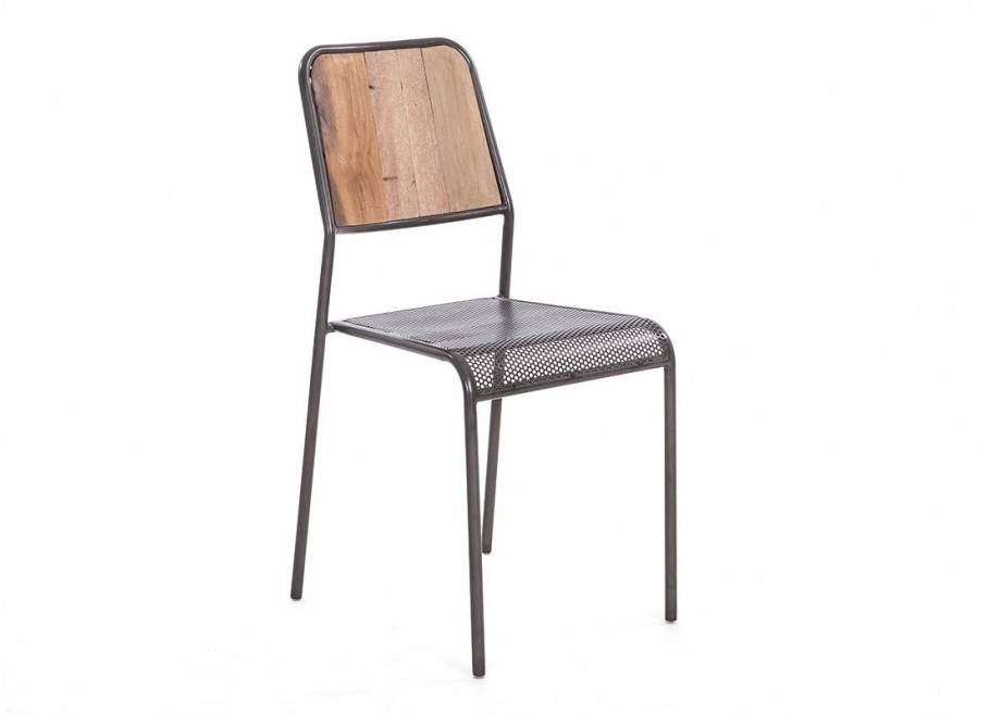 Chair Cube - Wooden back and metal seat