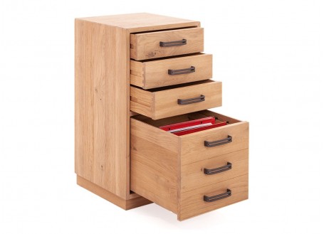 Low filing cabinet Eiffel, natural finish, 4 drawers