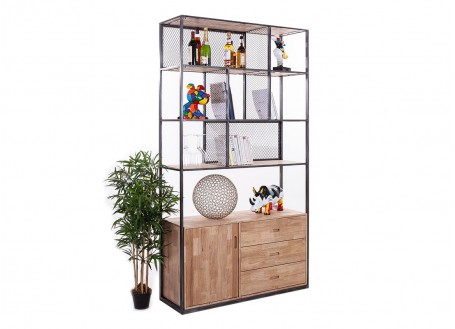 Honeycomb bookcase with pedestal