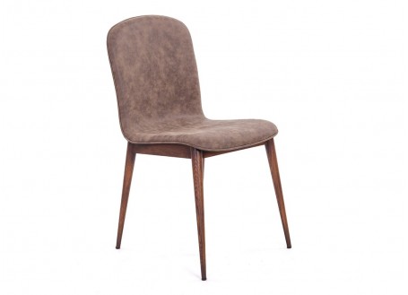 Chair Gatsby - Oak wood and brown leather