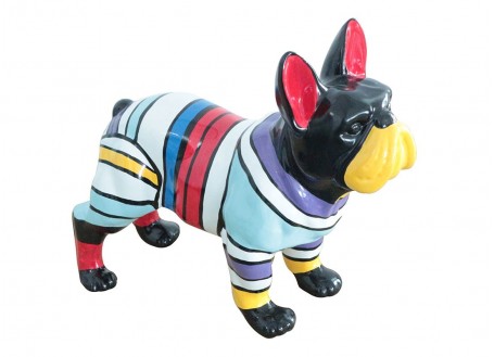 Statue of a French bulldog in resin