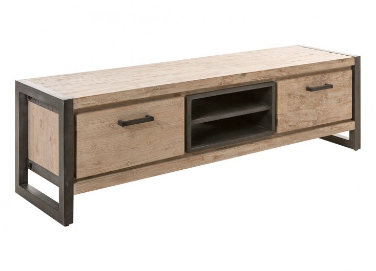 Meuble Tv Metal Et Bois Clair